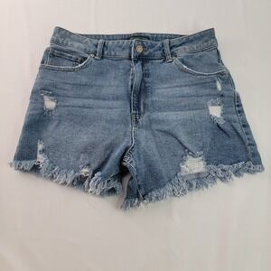 Sincerely Jules Jean Shorts Frayed‎ Size 11/30  stretch medium wash distressed